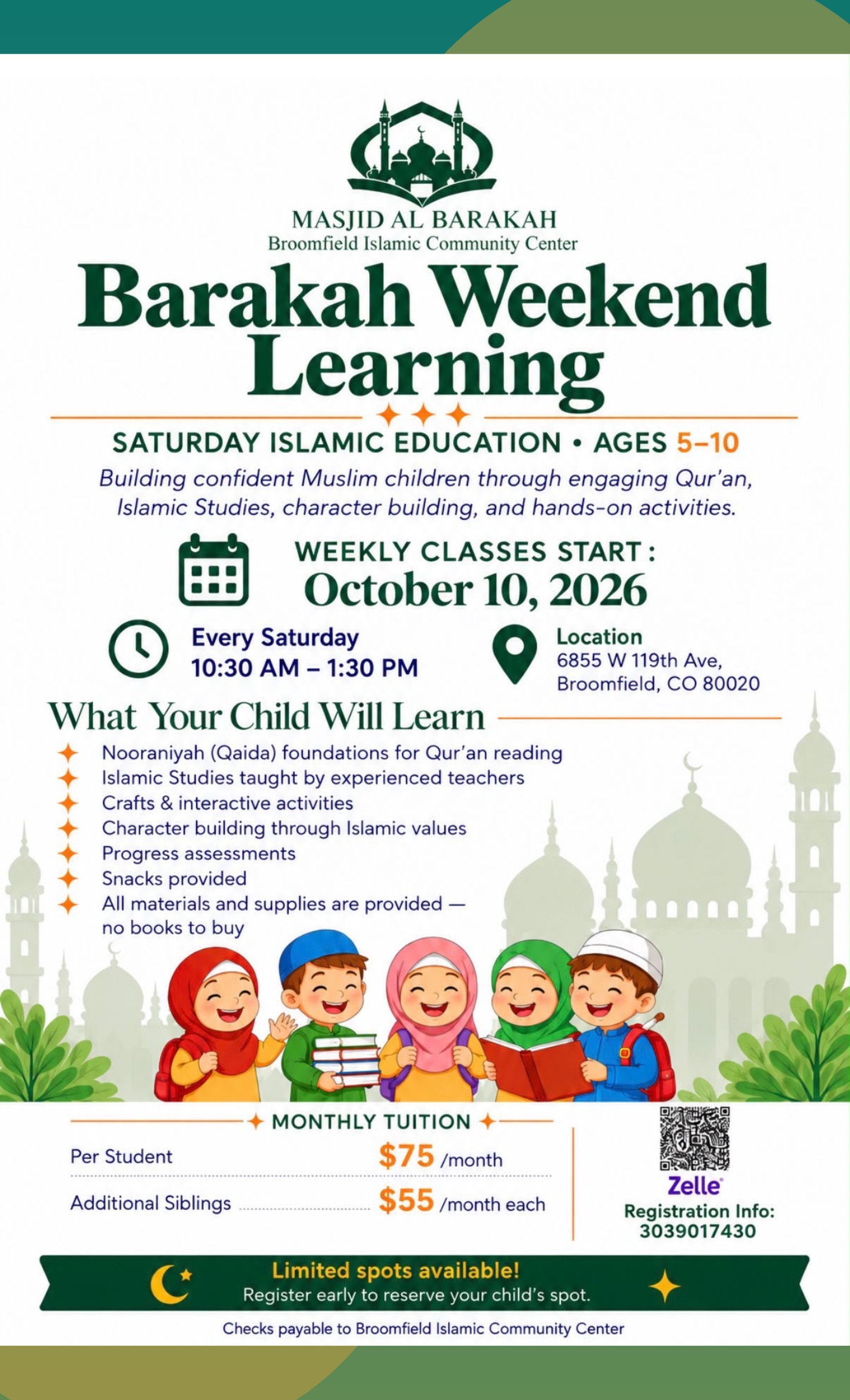Barakah Weekend Learning poster